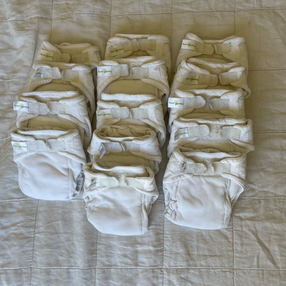 14 BumGenius Fitted Bamboo Cloth Diapers, Small Size